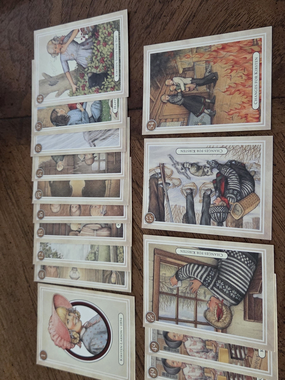 Vintage 1994 American Girl Kirsten Larson Trading Card Lot (16 Cards Total)